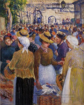 Camille Pissarro Painting - Mercado de aves de corral en Gisors 1889 Camille Pissarro
